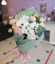 Букет цветов из:  Хризантемы и Розы #REPLACE_PRED# Лоскутово