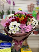 Букет цветов из:  Розы, Хризантемы и Альстромерии #REPLACE_PRED# Лоскутово
