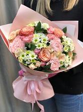 Букет цветов из:  Гвоздики, Розы и Хризантемы в Лоскутово
